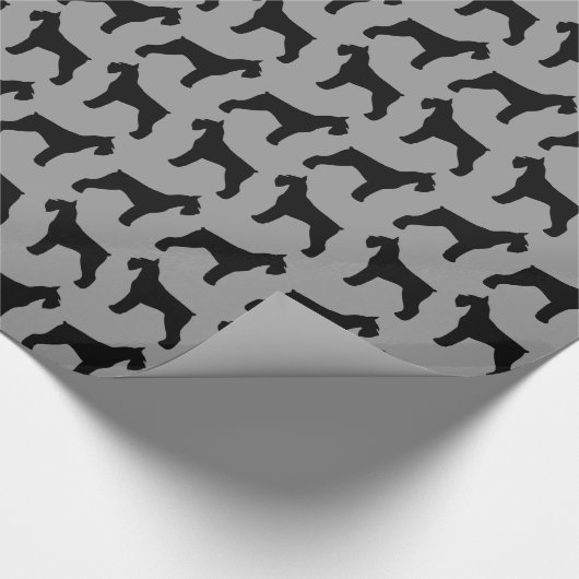 Giant Schnauzer Silhouettes Pattern Hondenliefhebb Cadeaupapier (Hoek)
