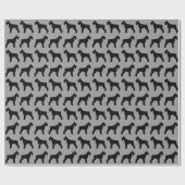 Giant Schnauzer Silhouettes Pattern Hondenliefhebb Cadeaupapier (Vlak)