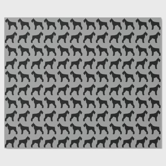 Giant Schnauzer Silhouettes Pattern Hondenliefhebb Cadeaupapier (Vlak)