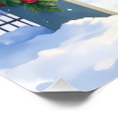 Giant Schnauzer Snowy Iron Fence Santa Christmas Perfect Poster (Hoek)