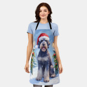 Giant Schnauzer Snowy Iron Fence Santa Christmas Schort (Gedragen)