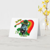 Giant Schnauzer St Patricks Day Kaart (Gele Bloem)
