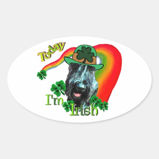 Giant Schnauzer St Patricks Day Ovale Sticker (Voorkant)