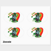 Giant Schnauzer St Patricks Day Ovale Sticker (Vel)