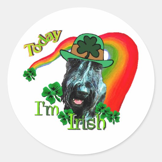 Giant Schnauzer St Patricks Day Ronde Sticker (Voorkant)