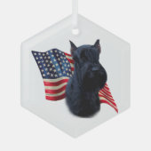 Giant Schnauzer Vlag Glas Ornament (Voorkant)