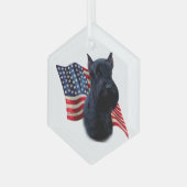 Giant Schnauzer Vlag Glas Ornament (Voorkant links)