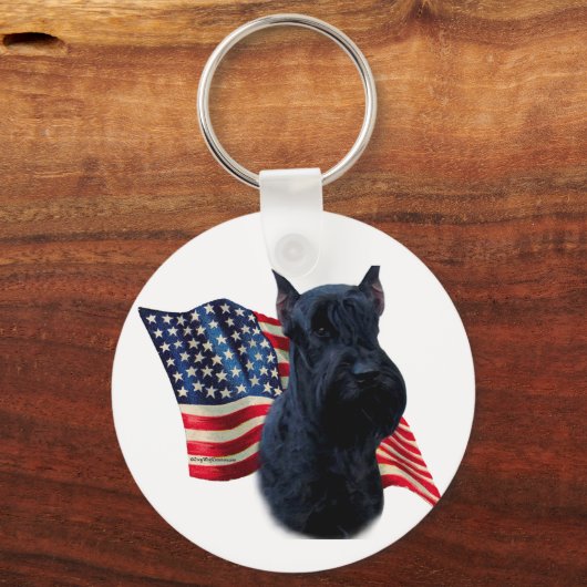 Giant Schnauzer Vlag Sleutelhanger (Achterkant)