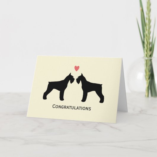 Giant Schnauzers Wedding Gefeliciteerd Kaart (Voorkant)