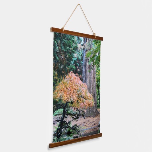 Giant Sequoia en Japanse Maple Botanical Hangend Wandkleed (Gebogen)