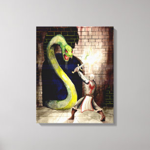 "Giant Serpent" – Origineel schilderij van fantasi Canvas Afdruk