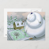 Giant Snowman Briefkaart (Voorkant / Achterkant)