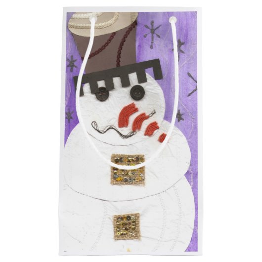 Giant Snowman Gift Bag Klein Cadeauzakje (Voorkant)