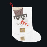 Giant Snowman Stocking Kleine Kerstsok<br><div class="desc">Een groot jolly sneeuwman-ontwerp geplaatst op een kassa.</div>