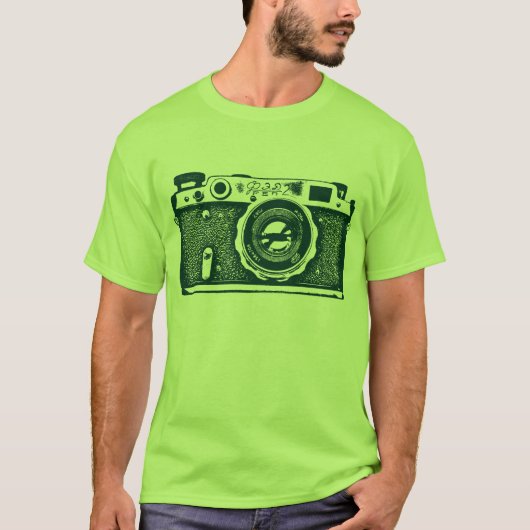 Giant Sovjet-Russische camera - Donkergroen T-shirt (Voorkant)
