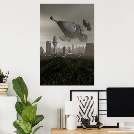 Giant Spacecraft Arrival 2 Poster (Thuiskantoor)