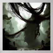 Giant Spider Entanglement Fantasy Art Poster (Voorkant)
