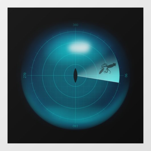 Giant Squid Afbeelding op scheepsSonar Nautical De Raamsticker (Vel)