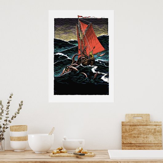 Giant Squid Poster (Keuken)