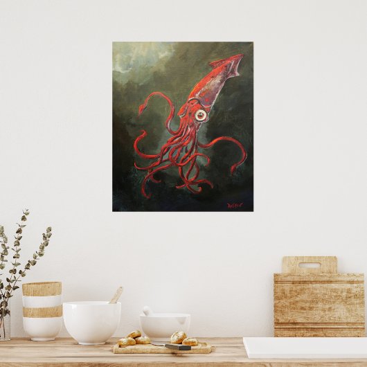 Giant Squid Poster (Keuken)