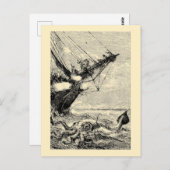 Giant Squid uit 20000 competities onder het Zee Briefkaart (Voorkant / Achterkant)