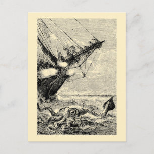 Giant Squid uit 20000 competities onder het Zee Briefkaart