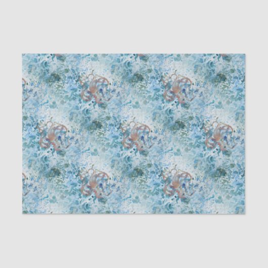 Giant Squid Zee Octopus Painting Tissue Paper Tissuepapier (Voorkant)