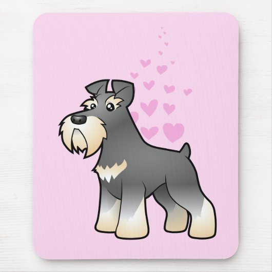 Giant/Standard/Miniature Schnauzer Love Muismat (Voorkant)