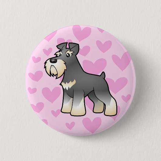 Giant/Standard/Miniature Schnauzer Love Ronde Button 5,7 Cm (Voorkant)