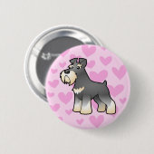 Giant/Standard/Miniature Schnauzer Love Ronde Button 5,7 Cm (Voorkant /achterkant)