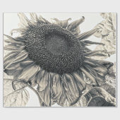 Giant Sunflower Antiek Sepia Art Cadeaupapier (Vlak)