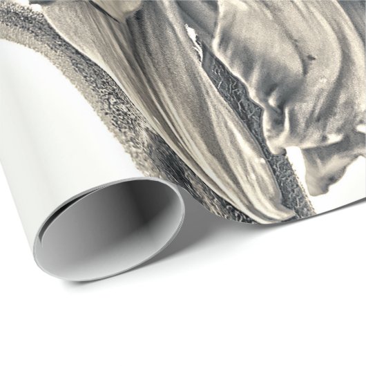 Giant Sunflower Antiek  Sepia Art Cadeaupapier (Rol Hoek)