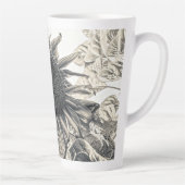 Giant Sunflower  Antiek Sepia Art Latte Mok (Rechts)