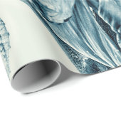 Giant Sunflower  Art Blauwgroen Blauwe ontkoppelin Cadeaupapier (Rol Hoek)