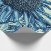 Giant Sunflower Art Blue Green Decoupage Cadeaupapier (Hoek)