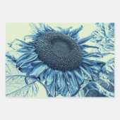 Giant Sunflower  Art Blue Green Decoupage Inpakpapier Vel (Voorkant 2)