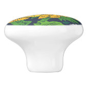 Giant Sunflower Art Ceramic Knob. Keramische Knop (Zijkant)