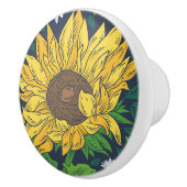 Giant Sunflower Art Ceramic Knob. Keramische Knop (Rechts)