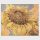 Giant Sunflower Art Country Gellow Grey Decoupage Cadeaupapier (Vlak)