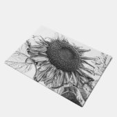 Giant Sunflower  Black and White Art Deurmat (Schuin)