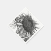 Giant Sunflower  Black and White Art Servet (Hoek)