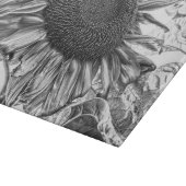 Giant Sunflower  Black and White Art Snijplank (Hoek)