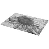 Giant Sunflower  Black and White Art Snijplank (Hoek)