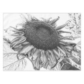 Giant Sunflower  Black and White Art Tafelkleed (Voorkant (Horizontaal))