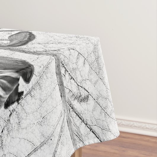 Giant Sunflower  Black and White Art Tafelkleed (Voorbeeld)