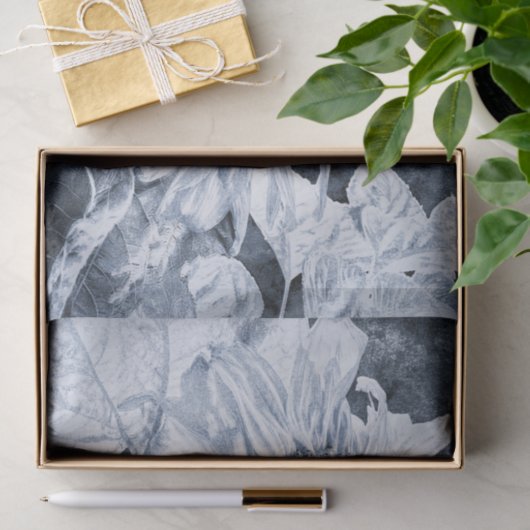 Giant Sunflower  Black and White Decoupage Tissuepapier (Geschenk)