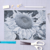 Giant Sunflower  Black and White Decoupage Tissuepapier (Craft)