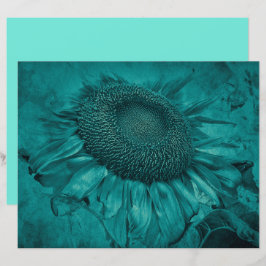 Giant Sunflower Blauwgroen Blue  Antiek
