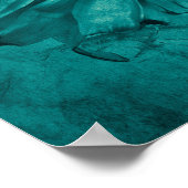 Giant Sunflower Blauwgroen Blue Antiek Poster (Hoek)