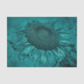 Giant Sunflower Blauwgroen Blue Antiek Tissuepapier (Voorkant)